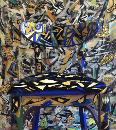 2015 Hand Painted/Collage Chair