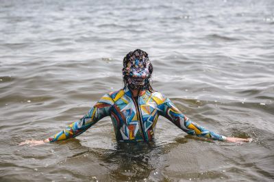 2015 Hand Painted Wetsuit & Dragon Mask